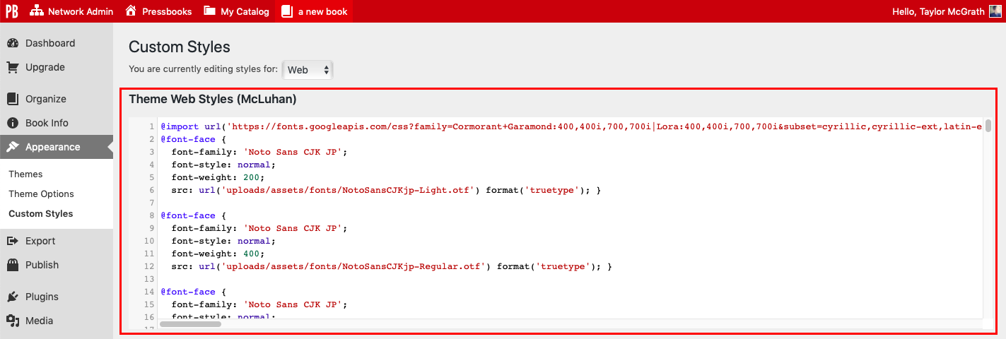 Style sheet for the Mcluhan webbook